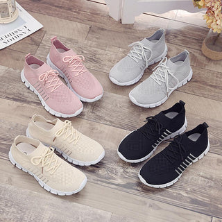 Lot de baskets en maille : rose, gris, beige, noir, semelles amortissantes