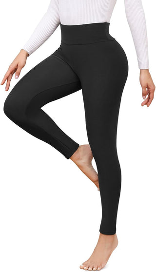 Legging thermique noir à taille haute, coupe ajustée et longueur cheville