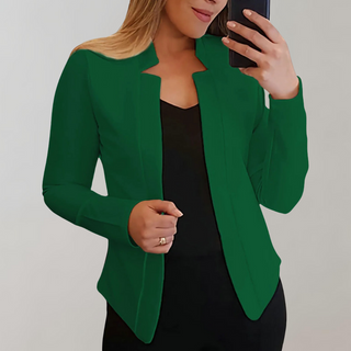 Veste blazer femme Daisy™ verte, col châle, manches longues, devant ouvert
