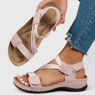 Sandales Sheina™ roses à brides réglables et semelle plateforme épaisse